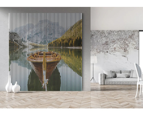 Dekoratívny lamelový obraz s motívom lode pre interiérové nástenné dekorácie