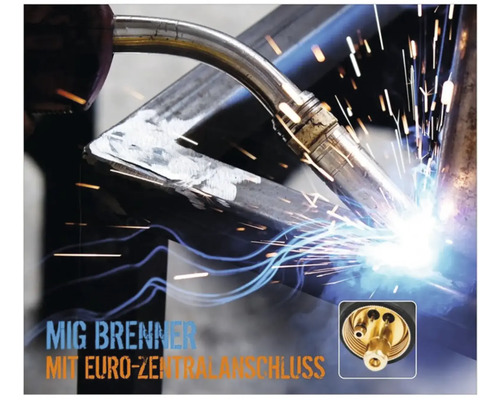 MIG horák s euro konektorom pri zváraní kovu