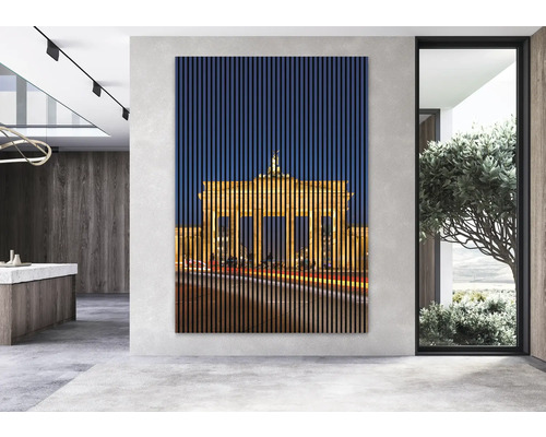Dekoratívny stenový panel s motívom Brandenburskej brány v modernom interiéri
