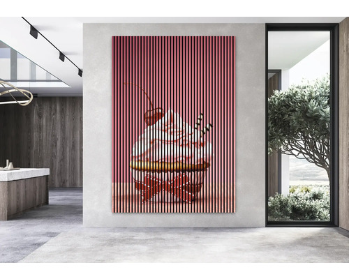 Nástenný obraz s motívom zmrzlinového pohára v modernom priestore