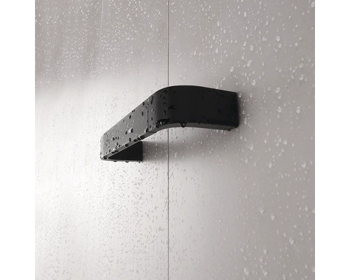 Čierny držiak na uteráky na montáž na stenu v kúpeľni