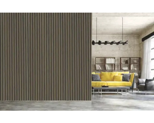 Pohľad na miestnosť s nástennými panelmi a nábytkom do obývacej izby