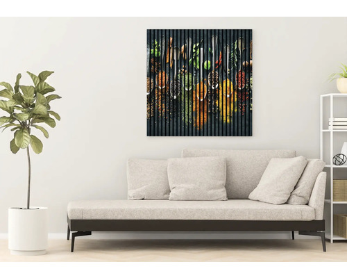 Nástenný obraz s korením a bylinkami v obývacej izbe