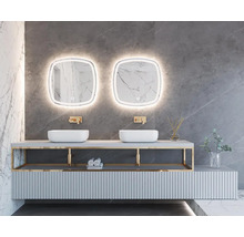 Zrkadlo do kúpeľne s osvetlením Smooth LED 80x80 cm s vypínačom a podložkou proti zahmlievaniu