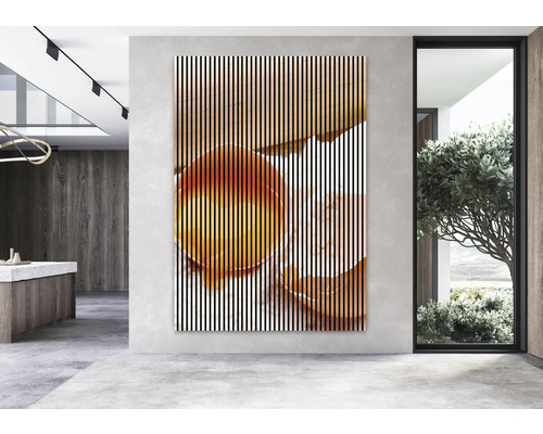 Dekoratívny nástenný obraz s abstraktným motívom v svetlej miestnosti