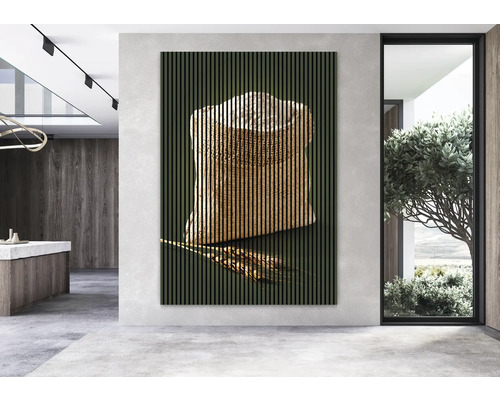 Dekoratívny nástenný panel s obrázkom obilia vo vreci