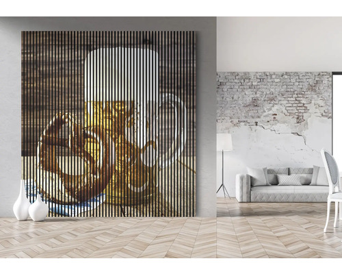 Lamelový obraz s pollitrom piva a praclíkom