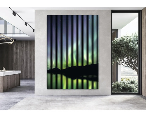 Maľba s abstrakciou polárnej žiary v modernom priestore