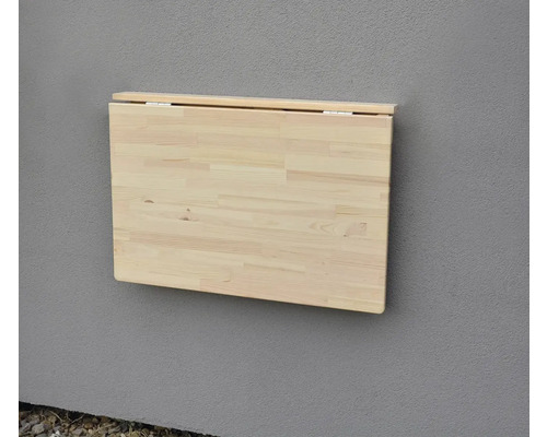 Skladací nástenný stôl z dreva v zloženom stave