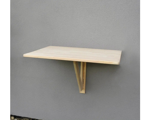 Skladací drevený stolík pripevnený na stene