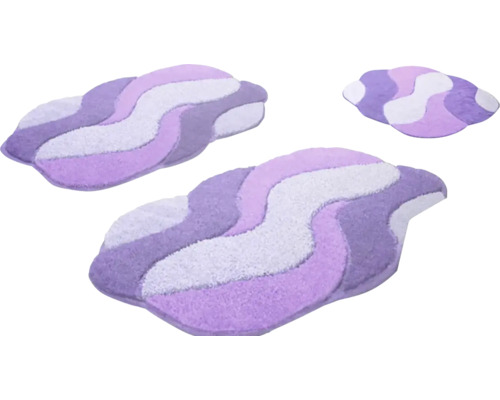 Sada kúpeľňových predložiek v tvare vĺn