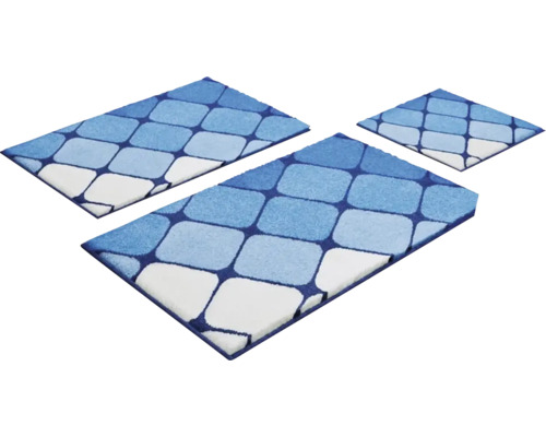 Sada kúpeľňových koberčekov s geometrickým vzorom