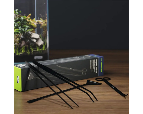 Sada nástrojov pre aquascaping s nožnicami, pinzetou a špachtľou