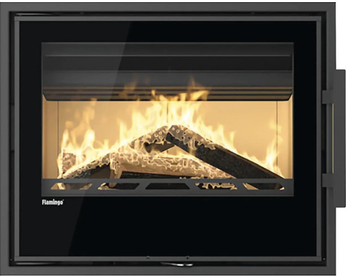 Krbová vložka s horiacim drevom a plameňmi