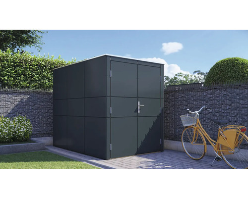 Drevený záhradný domček Bertilo HPL Design Bike Port 155 x 229 cm antracit