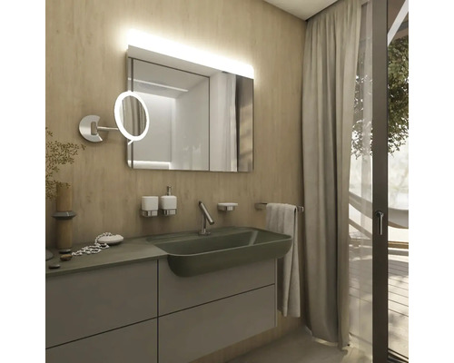 Kúpeľňa s umývadlom, zrkadlom s osvetlením, batériou a doplnkami