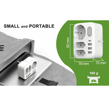 Cestovný adaptér s USB portami a zástrčkou do zásuviek