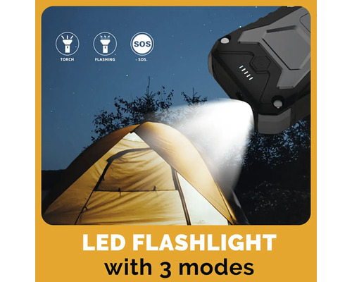 LED svietidlo s tromi režimami osvetľujúce stan