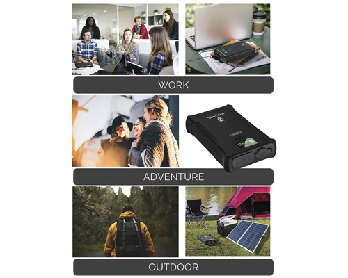 Oblasti použitia prenosnej napájacej stanice: práca, dobrodružstvo a outdoorové aktivity.