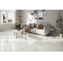 Dlažba Obklad imitácia mramoru LUCCA Bianco Gold lesklá 60x60 cm