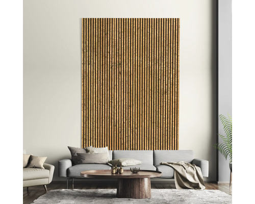 Obývacia izba s akustickými panelmi na stene na zníženie hluku