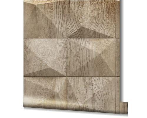 Rolka tapety s dreveným vzorom a geometrickým dizajnom