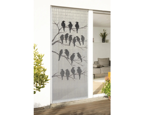 Bambusový dverný záves s motívom vtákov