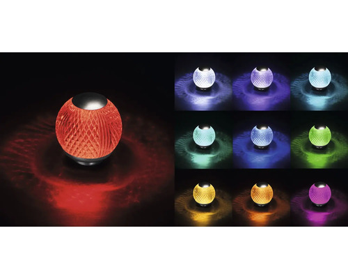 Dekoratívne guľové svietidlo s rôznymi farbami svetla