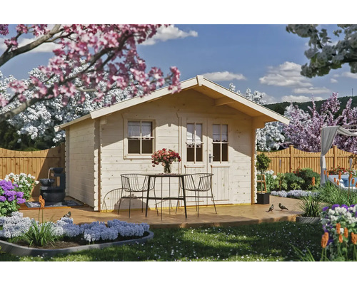 Drevený záhradný domček Skan Holz Malaga 1 prírodný 340x300 cm