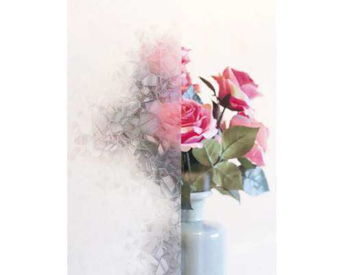 Dekoračná fólia s abstraktným vzorom vedľa vázy s kvetinami