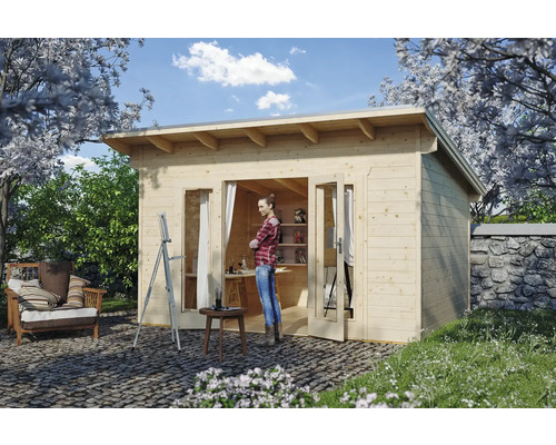 Drevený záhradný domček Skan Holz Ostende 1 prírodný 350x250 cm