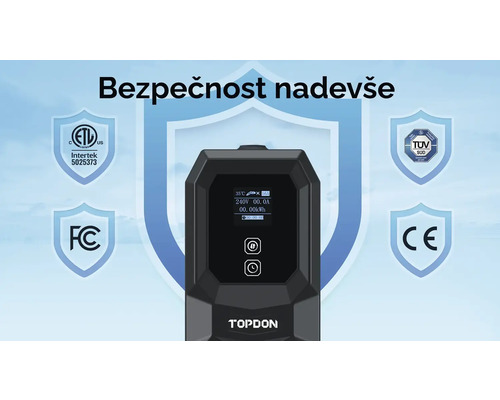 Produkt Topdon so značkami ETL Intertek, FCC, TÜV Süd a CE
