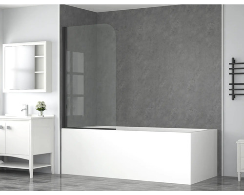 Vaňová zástena 1dielna form&style BAFIA 750 x 1400 mm číre sklo farba profilu čierna