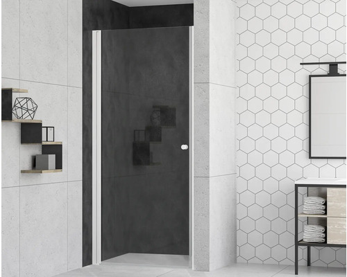 Sprchové dvere form&style MODENA 80 cm farba rámu biela dekor sklá číre sklo