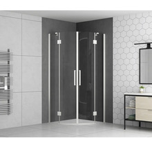 Štvrťkruhový sprchový kút form&style ROMALLO 90 cm farba rámu biela dekor skla číre sklo