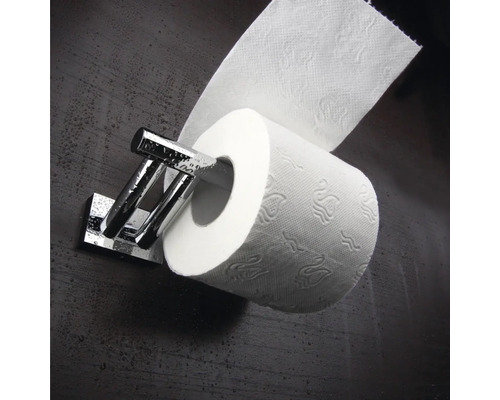 Kovový držiak toaletného papiera s rolkou papiera