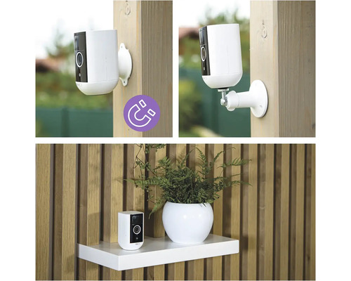 Vonkajšia kamera s magnetickým upevnením a nástenným držiakom pre flexibilnú montáž