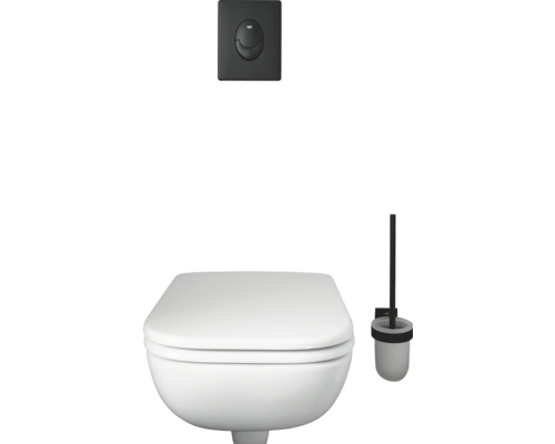 Závesné WC s ovládacou doskou a WC kefou