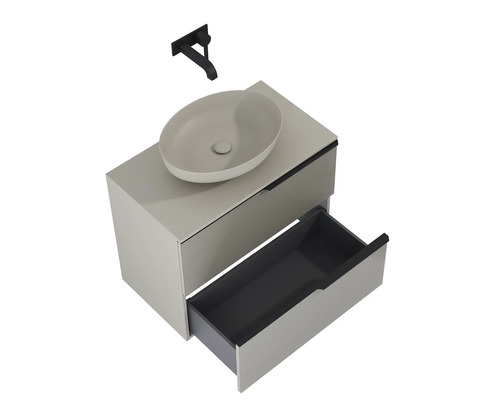 Kombinácia umývadla s doskou s umývadlom na dosku, otvorenou zásuvkou a batériou