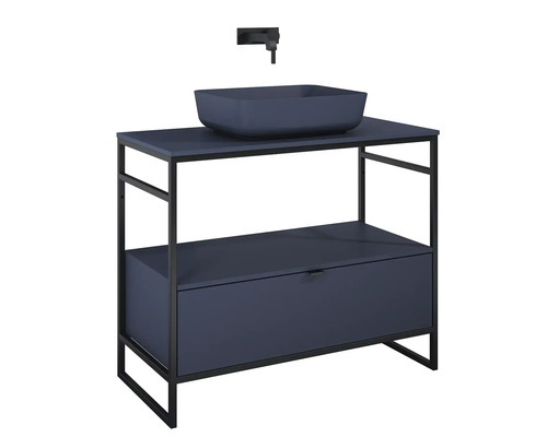 Umývadlo s umývadlovou misou, skrinka pod umývadlo so zásuvkou a batériou