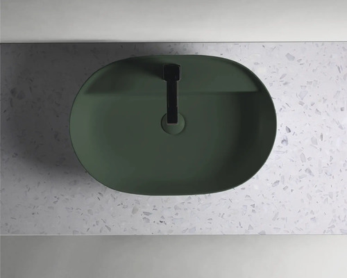 Keramické umývadlo na dosku s batériou zhora