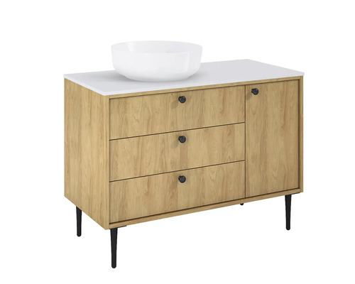 Skrinka pod umývadlo s umývadlom a tromi zásuvkami