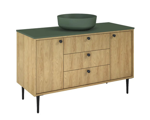 Umývadlo so skrinkou, umývadlom a tromi zásuvkami