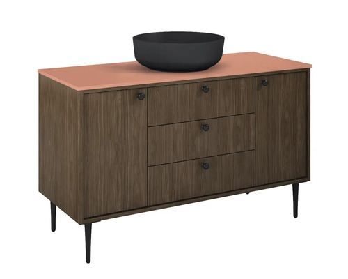 Komoda so dvierkami skriniek, zásuvkami a misou