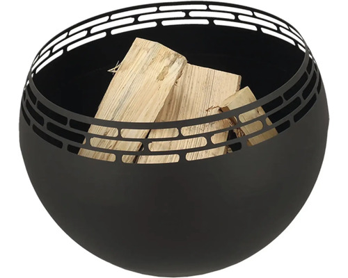 Kovový kôš na oheň s polenami