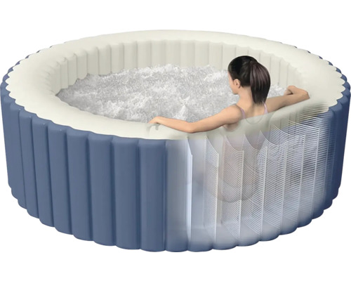 Nafukovacia okrúhla vírivka so ženou vo vode