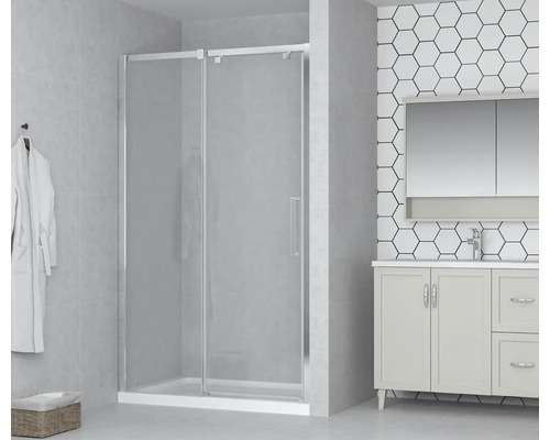 Sprchové dvere do niky form&style MODENA 100 cm farba rámu chróm dekor skla číre sklo
