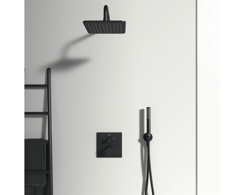 Sprchový systém s hlavovou sprchou, ručnou sprchou a termostatickou batériou