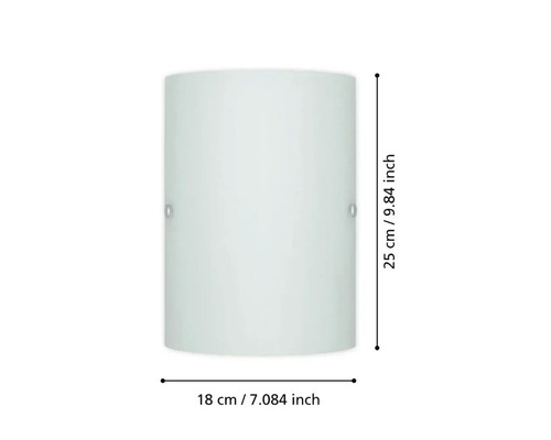 Sklenené nástenné svietidlo s rozmermi 25 cm x 18 cm