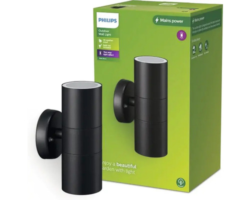 Vonkajšie nástenné svietidlo Philips a obal produktu